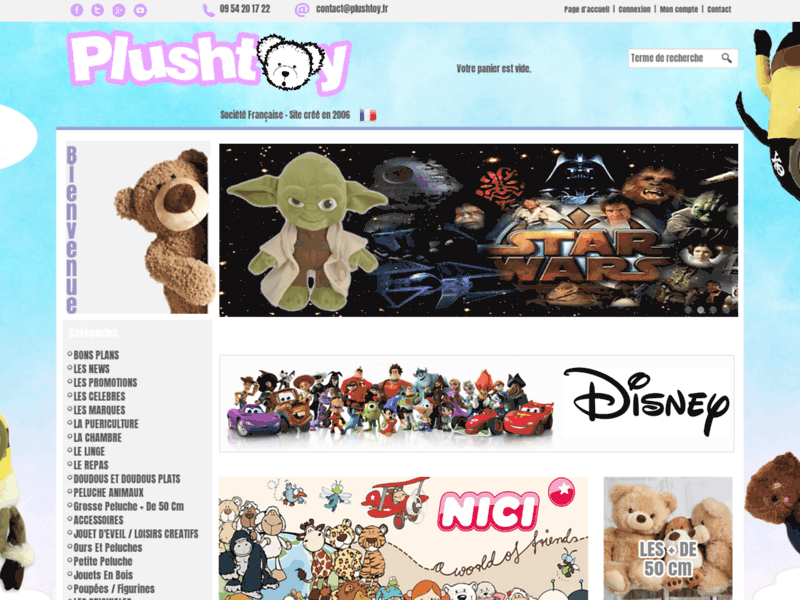 Boutique en ligne de peluches