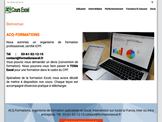 Acq-Formations, formations sur Excel.