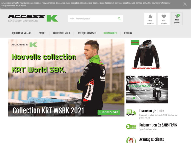 Boutique en ligne d'accessoires moto Kawasaki