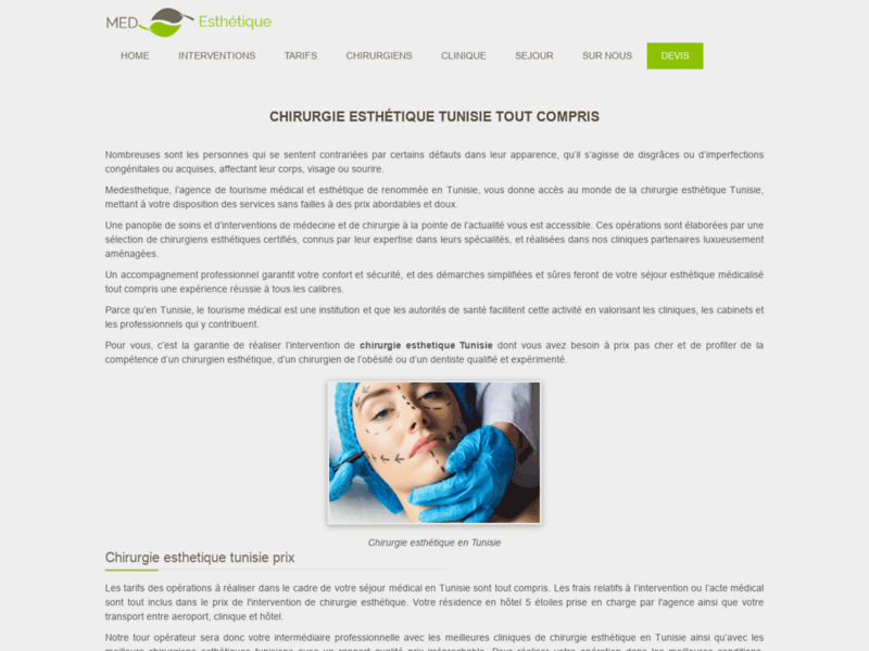 Chirurgie esthetique Tunisie - MED ESTHETIQUE