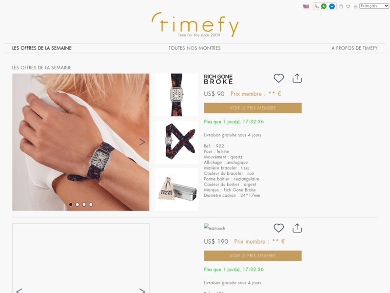 Timefy.com : Le vendeur professionnel de montres 