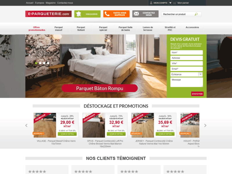 E-Parqueterie Vente de parquet, pose de parquet et devis en ligne