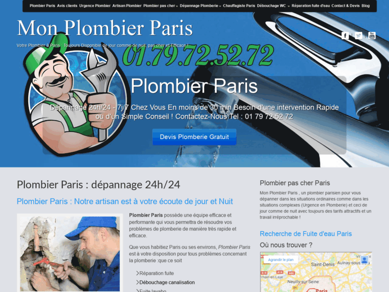 Plombier Paris | Plombier Paris pas cher | Devis gratuit plombier Paris