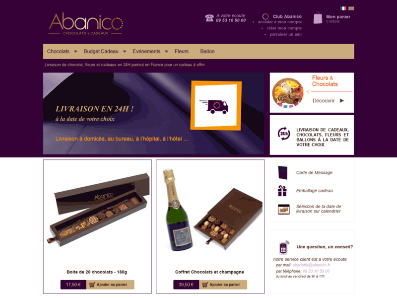 Livraison chocolat, fleurs, cadeaux avec Abanico - Abanico