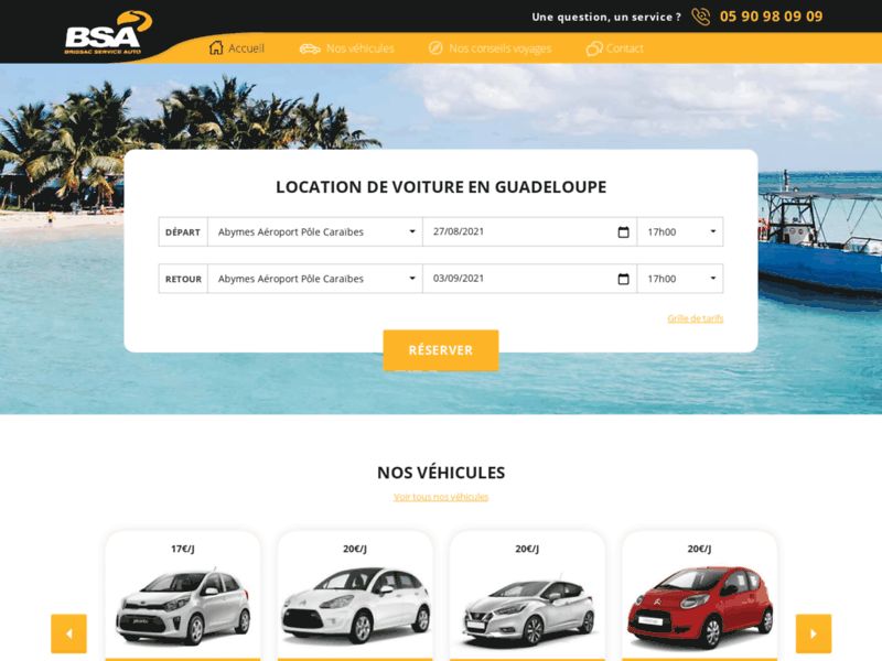 Location de voiture en Guadeloupe 